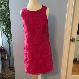 CeCe Vibrant Pink Floral Mini Dress